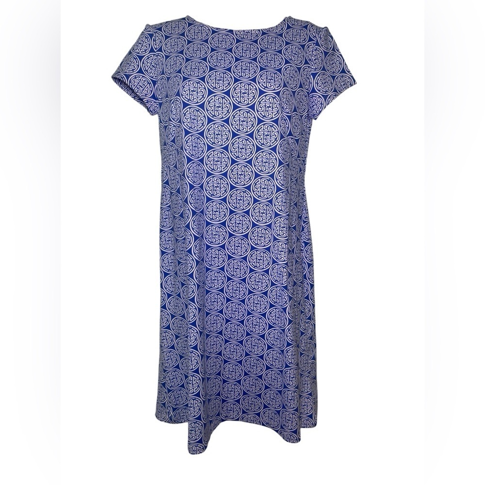 Katherine Way Golf Resort Performance Dress Blue White Small - Picture 2 of 6